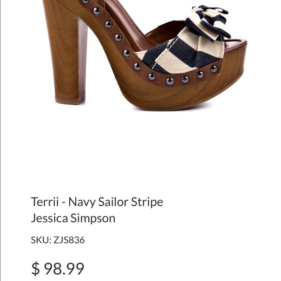 Jessica Simpson TERRII - NAVY SAILOR STRIPE 7 1/2B - Picture 5 of 5